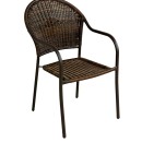 Καρέκλα Μεταλλική Καφέ Rattan Στοιβαζόμενη 65x54x87εκ