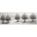 Πίνακας Καμβάς Δέντρα Ασημί 50x150x3εκ