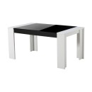 Τραπέζι Τραπεζαρίας Toledo Ts Λευκό/Μαύρο-Σκούρο Γκρι Γυαλί 154x