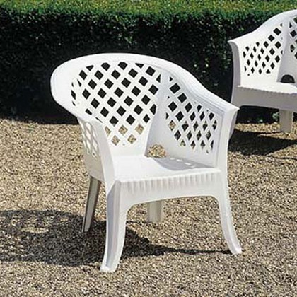 Πολυθρόνα Λευκή Πλαστική "Lario" 72x72x76εκ