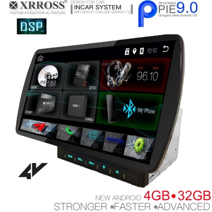 IQ-AN9100-GPS - Οθόνη 10.1'' Android 9 Pie - GPS, CD, DVD, USB, 