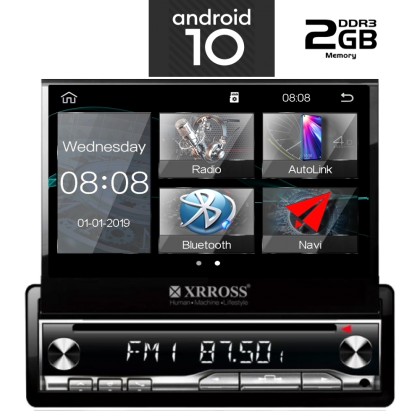 IQ-AN X800-GPS - Οθόνη 1 DIN 7'' Android 10, GPS, DVD, USB, Blue