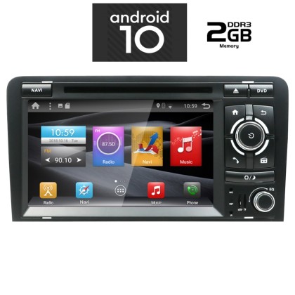 IQ-AN X249-GPS - Οθόνη 7'' Audi A3 2003 - 2012 - Android 10, 4 c