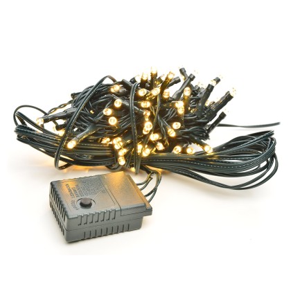 100 LED Θερμά Χριστουγεννιάτικα Λαμπάκια με πρόγραμμα 3mm OEM 14