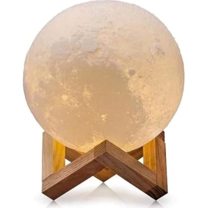 Ανάγλυφο Φωτιστικό 3D Φεγγάρι Moon Light LED Ρεύματος με 3 Αποχρ