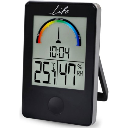 Ψηφιακό θερμόμετρο / υγρόμετρο εσωτερικού χώρου με ρολόι  LIFE i