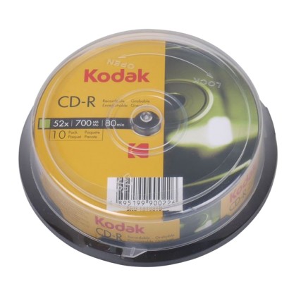 KODAK CD-R 52x 700MB, 10-pack cakebox