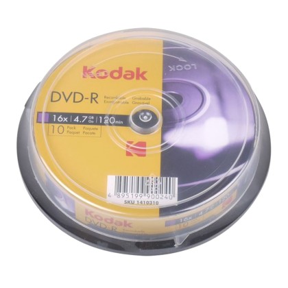 KODAK DVD-R 16x 4.7GB, 10-pack cakebox