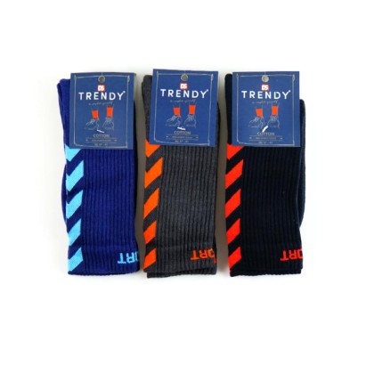 Εφηβικές αθλητικές κάλτσες Trendy 3 ζευγάρια Βαμβακερά Πολύχρωμο