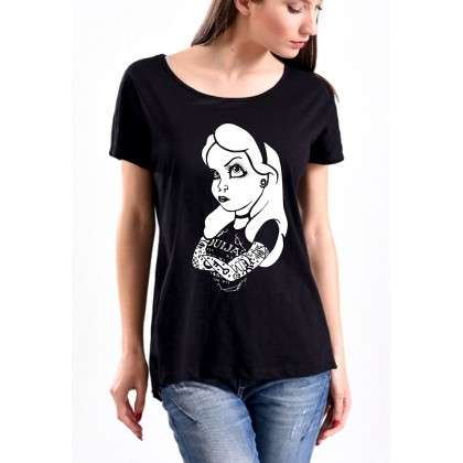 Γυναικείο T-Shirt σε μαύρο χρώμα MAD GIRL 20SW3