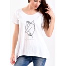 Γυναικείο T-Shirt σε λευκό χρώμα ESSENCE D AMOUR