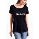 Γυναικείο T-Shirt σε μαύρο χρώμα NO $ YES