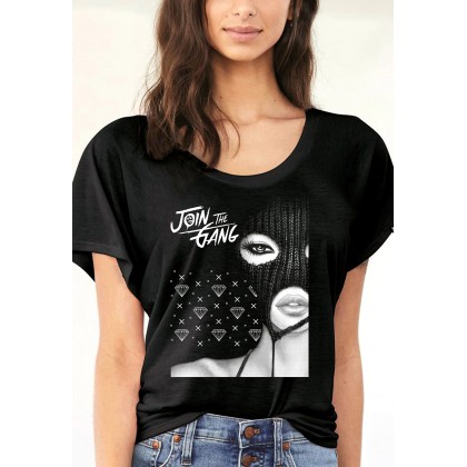 Γυναικείο T-Shirt σε μαύρο χρώμα SEXY GIRL FULLFACE
