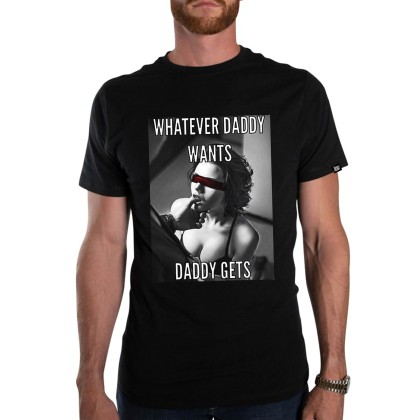 Ανδρικό T-Shirt σε μαύρο χρώμα WHATEVER DADDY WANTS