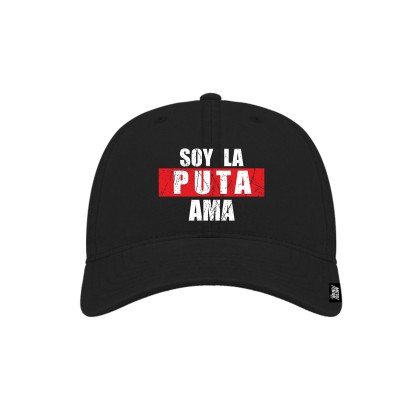 Καπέλο Unisex σε μαύρο χρώμα HAT SOY LA PUTA AMA
