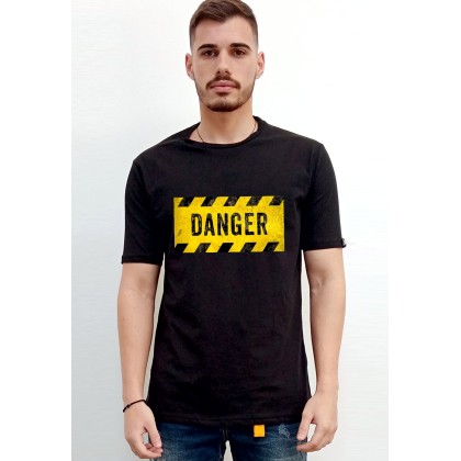 Ανδρικό T-Shirt σε μαύρο χρώμα DANGER