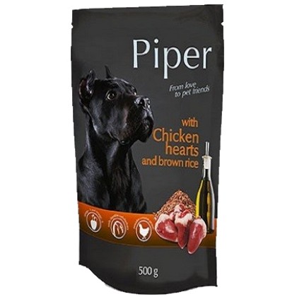 Piper Pouch Adult Καρδιά Κοτόπουλου & Καστανό Ρύζι 500gr