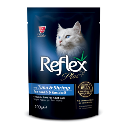 Reflex Plus Cat Pouch κομματάκια τόνος & γαρίδες σε ζελέ 100gr