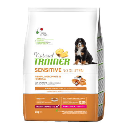 Natural Trainer Puppy & Junior Medium & Maxi με σολομό 3kg