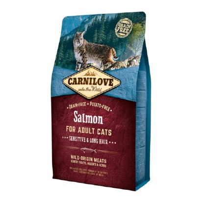 Carnilove Adult Sensitive & Long Hair με σολομό 2kg (Cat)