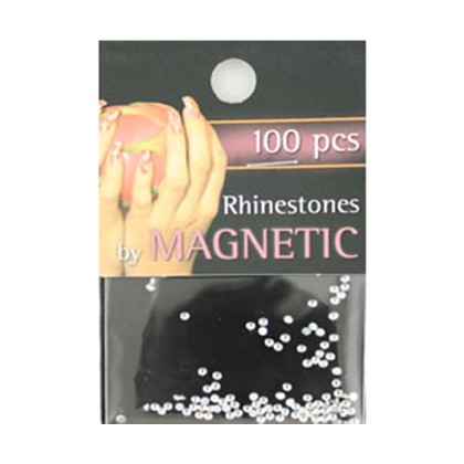 MAGNETIC RHINESTONES CLEAR ICE ROUND SMALL 100pcs
