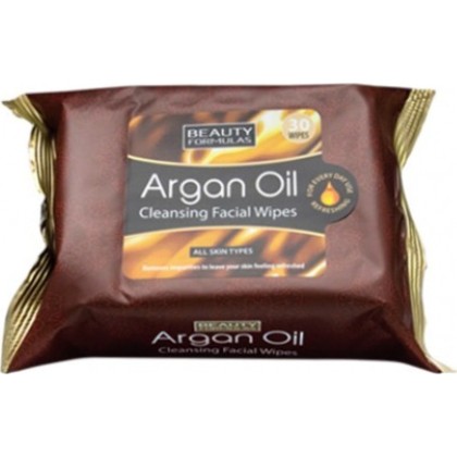 Beauty Formulas Argan Oil Cleansing Facial Wipes 30τμχ