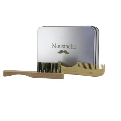 Proraso Gift Set Moustache ξύλινη κτένα και ξύλινη βούρτσα
