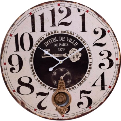 Ρολόι τοίχου ξύλινο Inart 3-20-773-0324