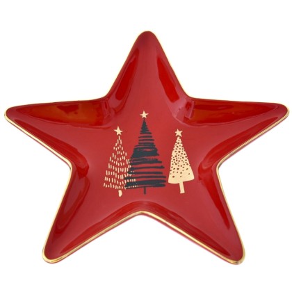 Χριστουγεννιάτικη πιατέλα αστέρι 25cm