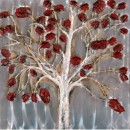 Πίνακας Καμβάς Δέντρο Κόκκινα Φύλλα Σε Αλουμίνιο 80x80cm