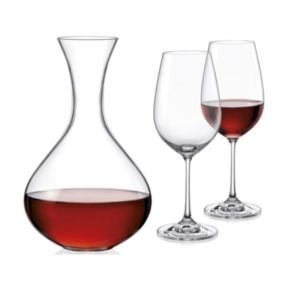 Σετ Κρυστάλινα   Ποτήρια 7 Τεμαχίων Κρασιού Bohemia (Viola) με Κ