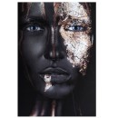 Πίνακας σε καμβά Πρόσωπο με μαύρα ασημί Χρώματα 70x100x2.5