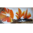 Πίνακας Ζωγραφικής σε Καμβά πορτοκαλί Λουλούδια 60x120cm