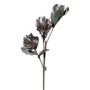 Λουλούδι Διακοσμητικό Υφασμάτινο Γκρί-Καφέ  96cm