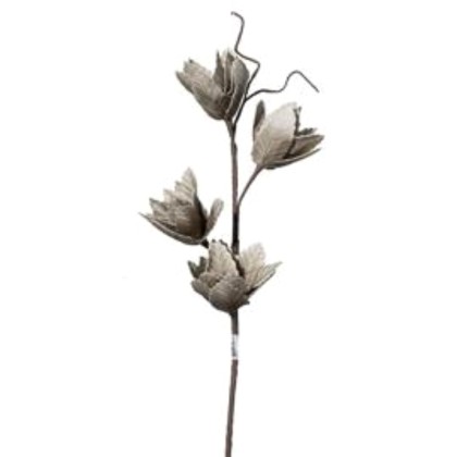 Λουλούδι Διακοσμητικό Υφασμάτινο  Γκρί/Καφέ 70cm