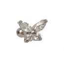 Σκουλαρίκι για τράγο πεταλούδα με φτερά από ζιργκόν - Tragus ear
