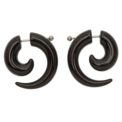 Σκουλαρίκι ακρυλικό μαύρο tribal κέρατο- Ear fake plug acrylic b