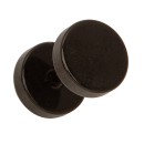 Σκουλαρίκι από ατσάλι μαύρο τύπου τάπα stretch - Ear fake plug b