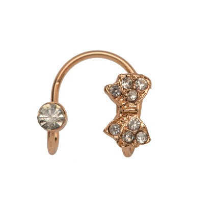 Ear piercing bow and diamond - Gold