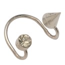 Ear piercing nail and diamond - Silver