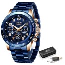 Luxury Lige Watch For Him - blue-gold