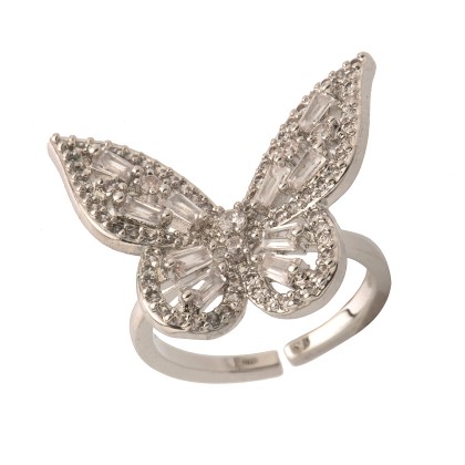 Δαχτυλίδι γυναικείο από ατσάλι ασημένια πεταλούδα - Ring for wom