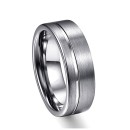Ανδρικό δαχτυλίδι τιτανίου με ανάγλυφη γραμμή - Titanium ring wi