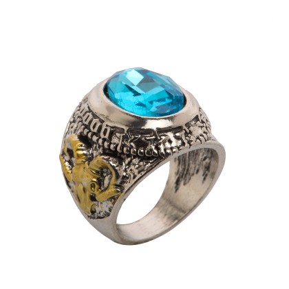 Δαχτυλίδι ανδρικό από ατσάλι με γαλάζιο πετράδι-Ring for men wit