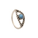 Δαχτυλίδι boho μάτι με γαλάζια χάντρα από ατσάλι - Ring eye boho