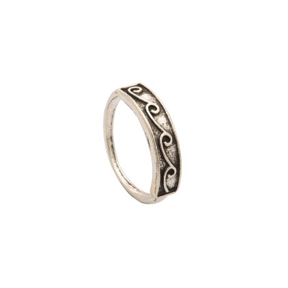 Δαχτυλίδι boho με κύματα από ατσάλι - Boho ring silver for her