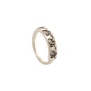 Δαχτυλίδι με σκαλιστά λουλούδια από ατσάλι - Silver ring with sm