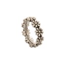 Δαχτυλίδι λουλουδένιο από ατσάλι - Silver ring full of flowers f
