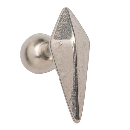 Tragus ear piercing silver rombus