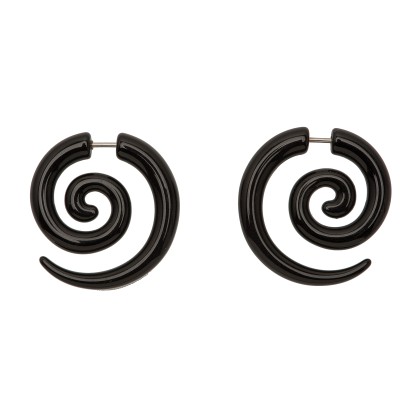 Σκουλαρίκι αυτιού μαύρο ακρυλικό σε σχήμα σπείρας - Ear fake plu